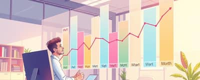 Use gráficos para comparar meses e identificar tendências