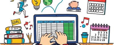 Tenha uma planilha simples para anotar objetivos