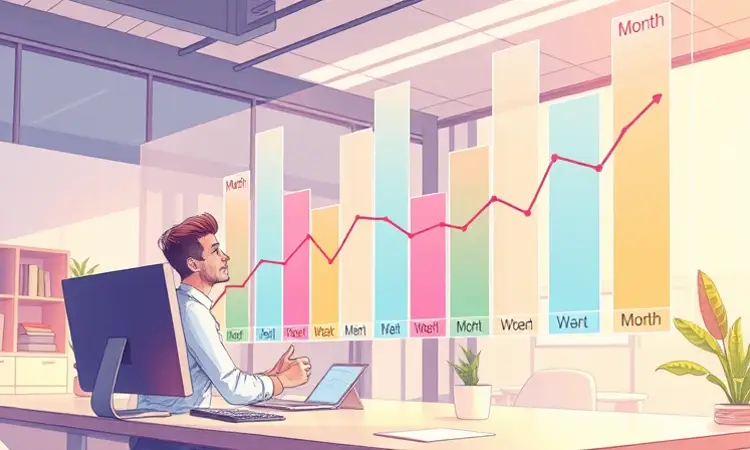 Use gráficos para comparar meses e identificar tendências